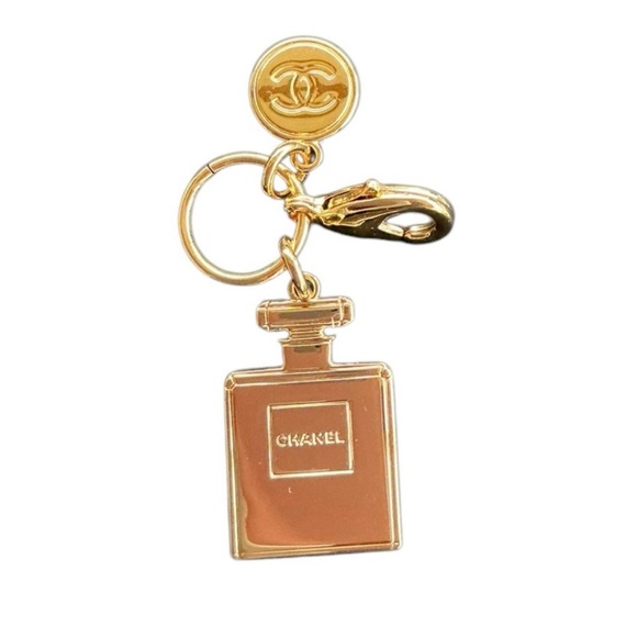 Authentic Chanel Double Sided Perfume Bottle Logo Charm & Small Blank Ca… - Picture 1 of 6
